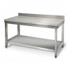 Tavolo Inox con Ripiano e Alzatina - P 600 mm - L 1800 mm
