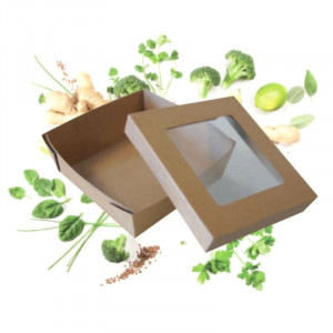 Boîte Repas à Fenêtre 160 x 160 - Ecoresponsable - Lot de 25