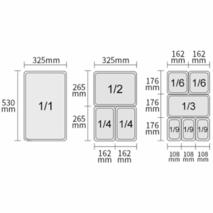 Gastronorm tray GN 2/3 - 3 L - H 40 mm