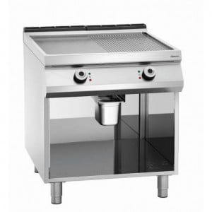 Piastra per Snack Larghezza 800 - 1/2 Liscia 1/2 Rigata - Gas