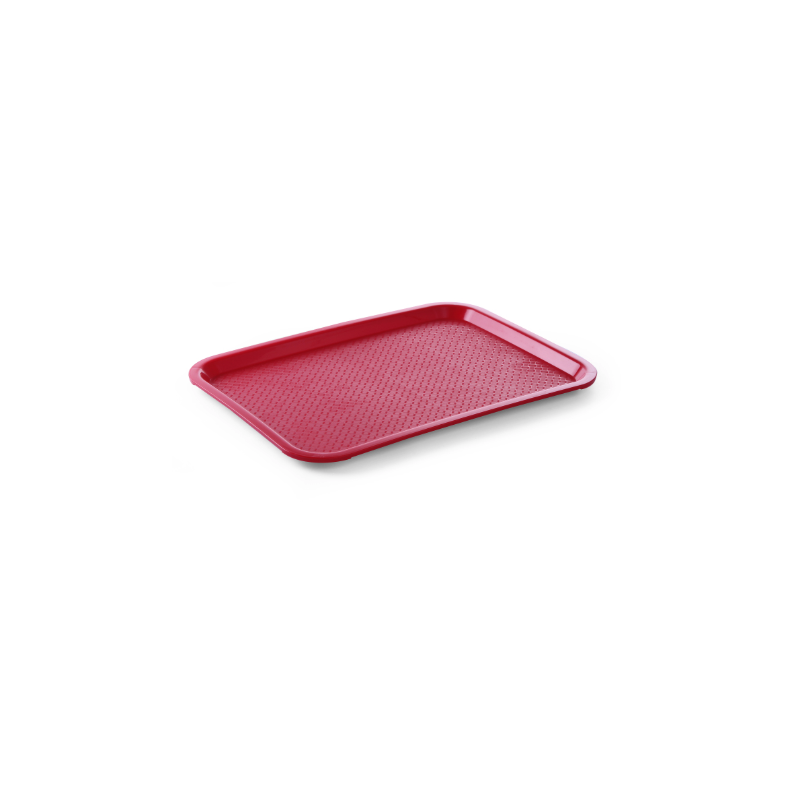 Rectangular Fast Food Tray - Large Size 450 x 350 mm - Red - Red