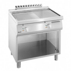 Piastra per Snack 1/2 Liscia, 1/2 Rigata Larghezza 800 - Gas