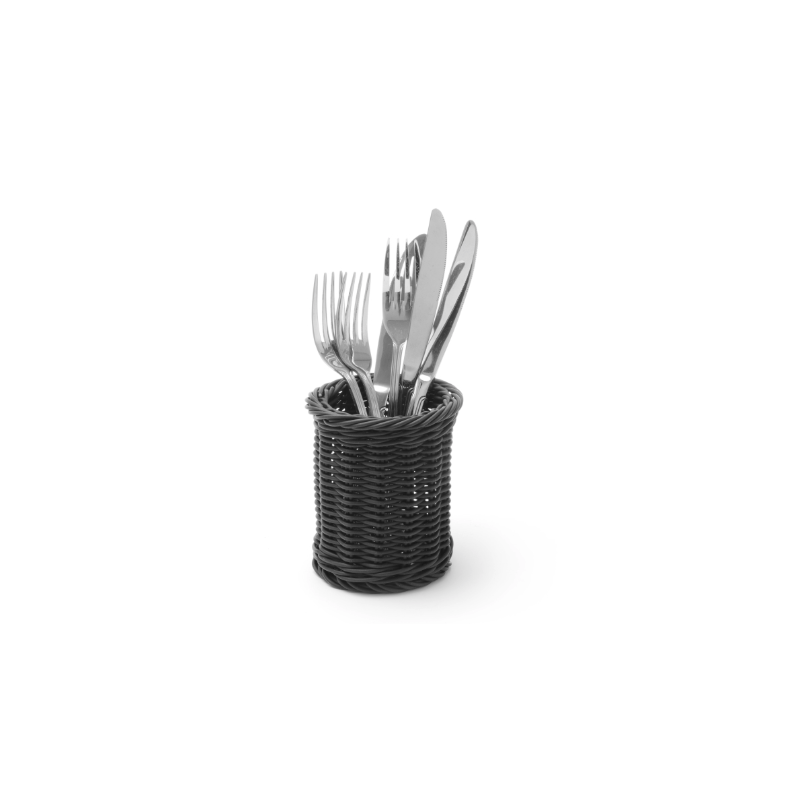 Round Cutlery Basket - Black