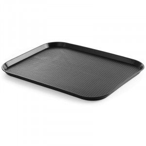 Piatto rettangolare per fast food nero - 415 x 305 mm