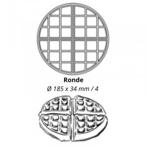 Piastra per waffle professionale girevole - Rotonda 4 x 8 Krampouz WECACD