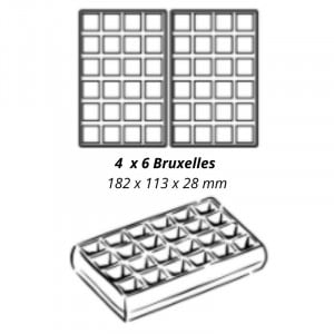 Piastra per waffle professionale con apertura a 180° - 4 x 6 Bruxelles