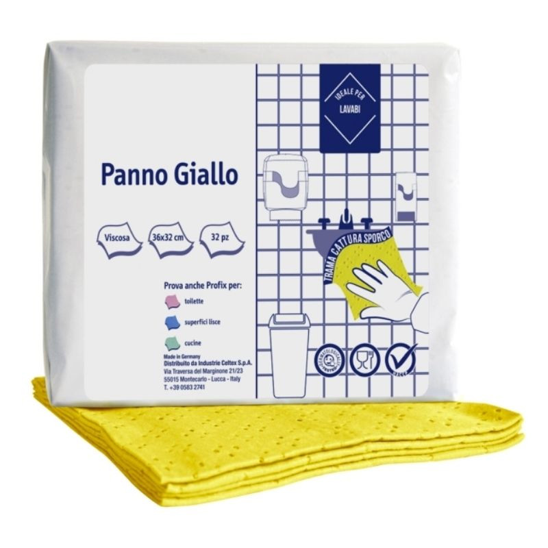 Panno in microfibra giallo - 360 x 320 mm - Lotto da 32