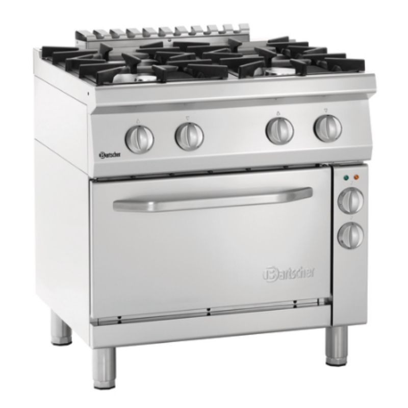 Fornello a 4 fuochi con forno elettrico GN 1/1 Serie 700