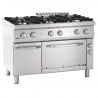 Six-burner stove with electric oven GN 1/1 and Series 700 cabinet