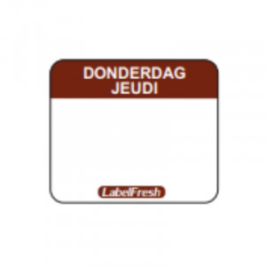 Traceability Label FreshEasy - Thursday - 30 x 25 mm - Pack of 1000 - LabelFresh