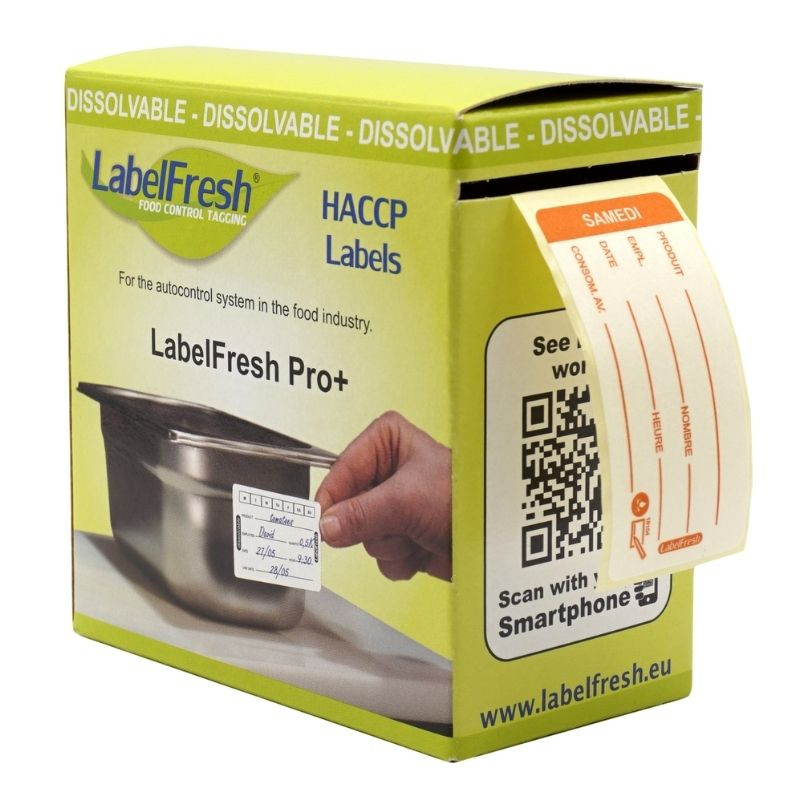 Etichetta di tracciabilità LabelFresh Soluble Pro - Sabato - 60 x 30 mm - Lotto da 250 - LabelFresh