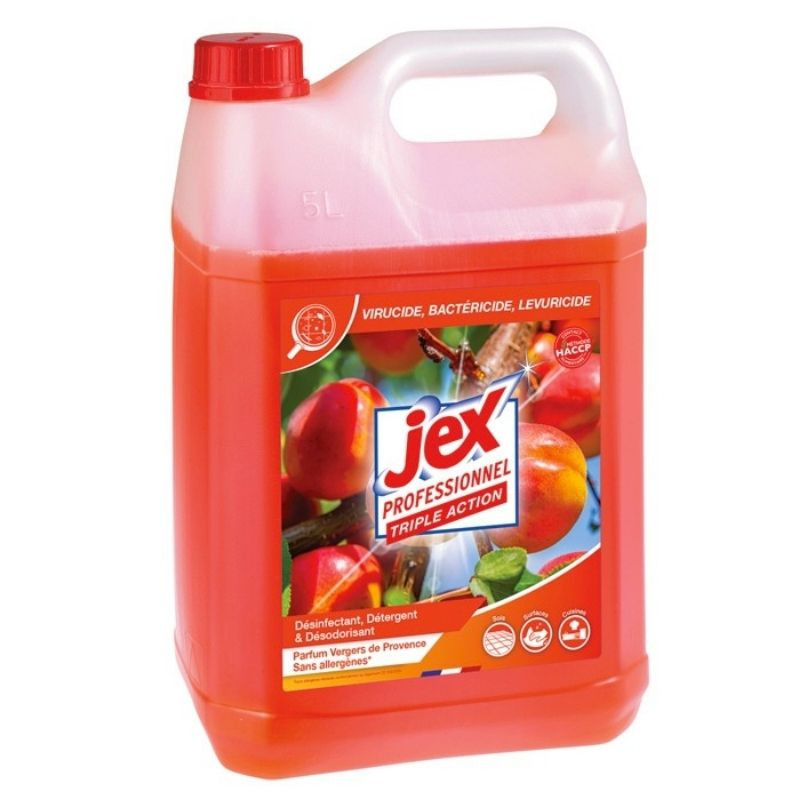 Detergente Disinfettante Triplo Azione - Profumo Frutteto di Provenza - 5 L - Jex