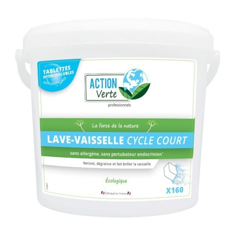 Tablettes pour Lave-Vaisselle Cycle Court - 160 Pastilles de 15 g - Action Verte