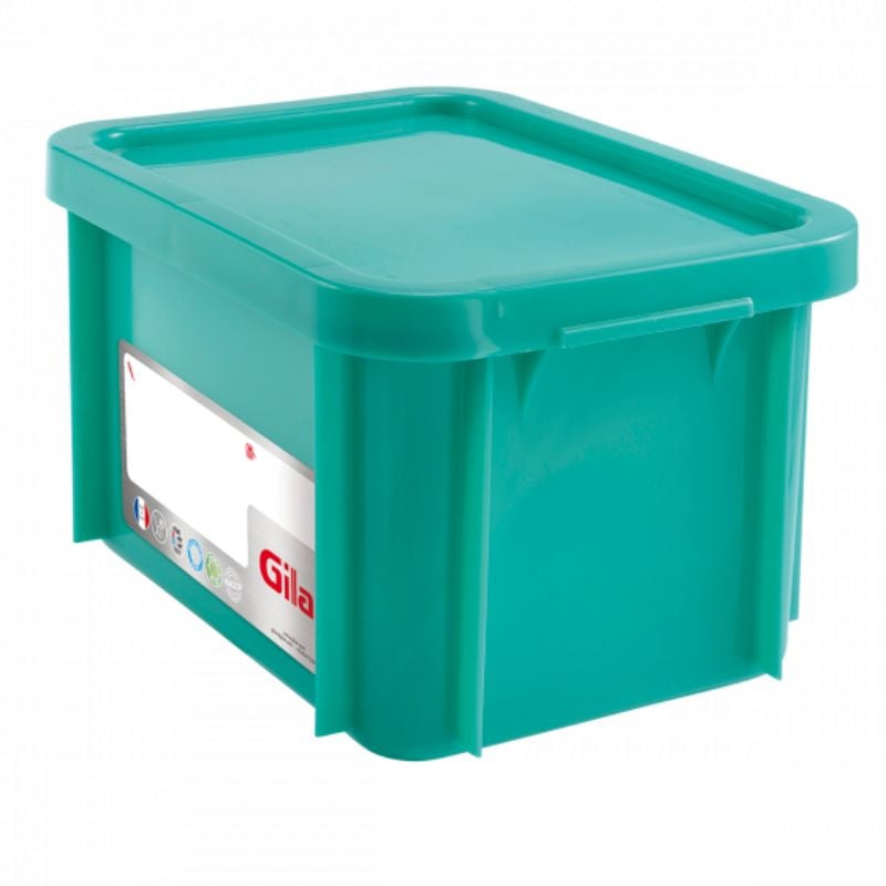 Bac Rettangolare da 15 L con Coperchio Verde HACCP - GILAC