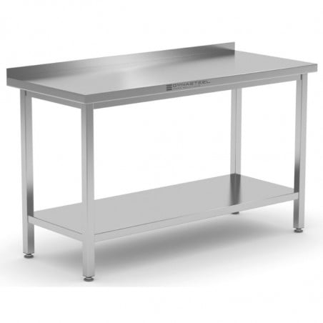 Tavolo Inox Paraspruzzi Scaffale Dynasteel Robusto e Pratico