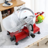 Professional Gravity Feed Red 300 mm Ham Slicer - Dynasteel