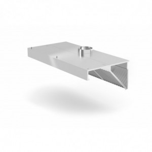 Cappa Aspirante a Parete con Illuminazione LED - L 1200 x 700 mm - HENDI