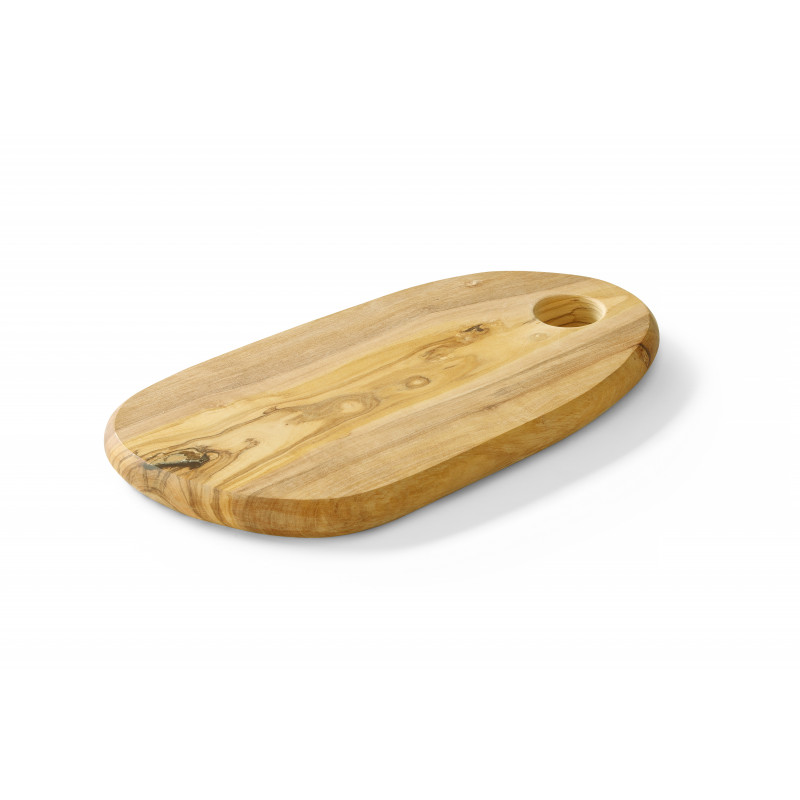 Piatto per formaggio con buco in legno d'ulivo - 250 x 165 mm - Hendi