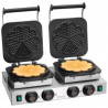 Piastra per waffle professionale doppia - 2 x 5 waffle a forma di cuore - Bartscher