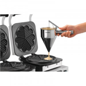 Piastra per waffle professionale doppia - 2 x 5 waffle a forma di cuore - Bartscher