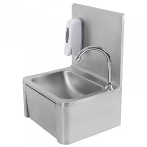 Lave-Mains Inox Commande Fémorale avec Dosseret et Savon