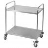 Carrello Inox 2 Ripiani Dynasteel - Professionale per la ristorazione. Solido, maneggevole e robusto.