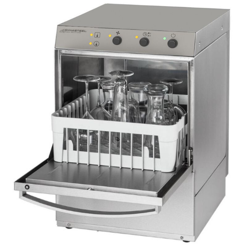 Lavabicchieri Professionale con Dosatore di Liquido di Risciacquo e Detergente - 35 x 35 cm