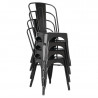 Sedie Bistro Impilabili in Acciaio - Nero - Set di 4 - Bolero