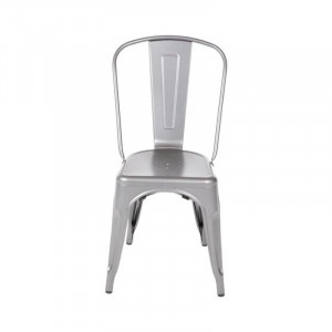 Chaises en Acier Gris Métallisé - Lot de 4 - Bolero