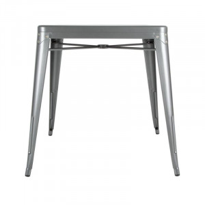 Tavolo Quadrato in Acciaio Grigio Metallizzato - L 668 x P 668 mm - Bolero