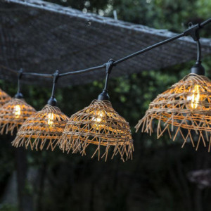 Ghirlanda Luminosa da Esterno con Paralume Esotico Paglia - Hawai Light - Lumisky