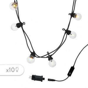 Ghirlanda Luminosa Guinguette Solare e Presa LED - Party Clear Hybrid - Lumisky