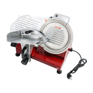 Professional Gravity Feed Red 220 mm Ham Slicer - Dynasteel