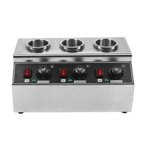 Triple Dynasteel Chocolate Warmer: Professional electric bain-marie for chocolate sauce