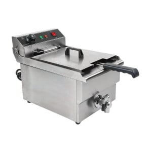 Friggitrice Professionale 13 L 3000 W con Scarico - Inox