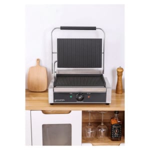 Grill Panini Pro 2200 W Rigato 340x220 mm Inox