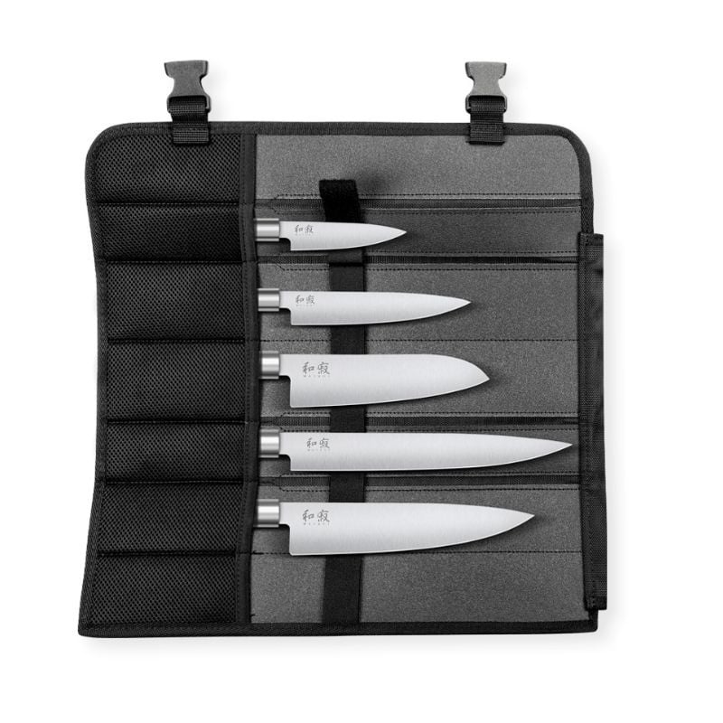 Set di 5 coltelli Wasabi Black con valigetta - Prestazioni ed eleganza per i professionisti della cucina