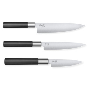 Set di 3 coltelli Wasabi Black - Taglio professionale Coltelli Kai Wasabi Black - Precisione giapponese