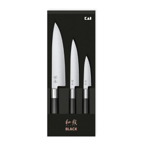 Set di 3 coltelli Wasabi Black - Taglio professionale Coltelli Kai Wasabi Black - Precisione giapponese