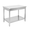 Stainless Steel Table with Shelf - D 600 mm - W 1000 mm - Dynasteel