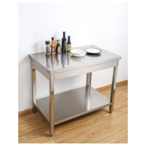 Tavolo Inox con Ripiano - Robusto e Pratico