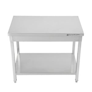 Tavolo Inox 800x600 mm con Ripiano Basso — Pro