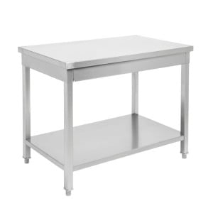 Tavolo Inox 800x600 mm con Ripiano Basso — Pro