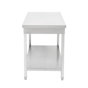 Tavolo Inox 800x600 mm con Ripiano Basso — Pro