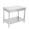 Stainless Steel Table with Shelf - D 600 mm - L 1200 mm - Dynasteel