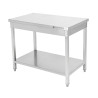 Tavolo Inox 1600 x 600 mm con Ripiano Inferiore — AISI 201