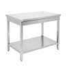 Stainless Steel Table with Shelf - D 600 mm - L 1600 mm - Dynasteel