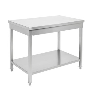 Stainless Steel Table with Shelf - D 700 mm - W 1400 mm - Dynasteel