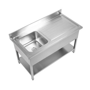 Lavello 1 Vasca con Schienale e Ripiano - L 1000 x P 700 mm - Dynasteel