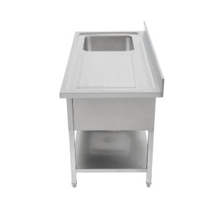 Lavello 1 Vasca con Schienale e Ripiano - L 1000 x P 700 mm - Dynasteel